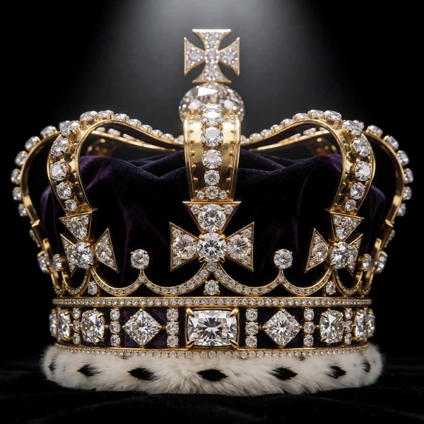 Jackpot-Slot Crown Riches mit k&ouml;niglichen Kronjuwelen und Diamanten auf Samt