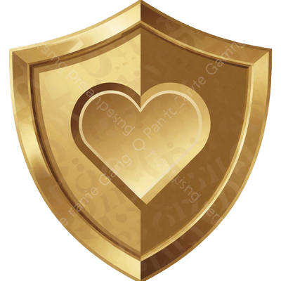 Goldener Schild mit Herz als Symbol f&uuml;r Spielerschutz im Millioner Casino