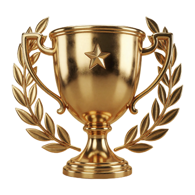 Goldene Troph&auml;e mit Lorbeerkranz als Symbol f&uuml;r Turniere und Challenges