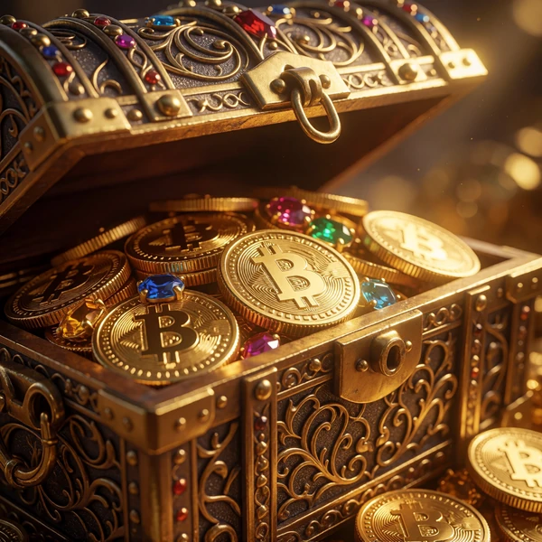 Jackpot-Slot Treasure Vault mit &uuml;berquellender Schatztruhe voller Goldm&uuml;nzen
